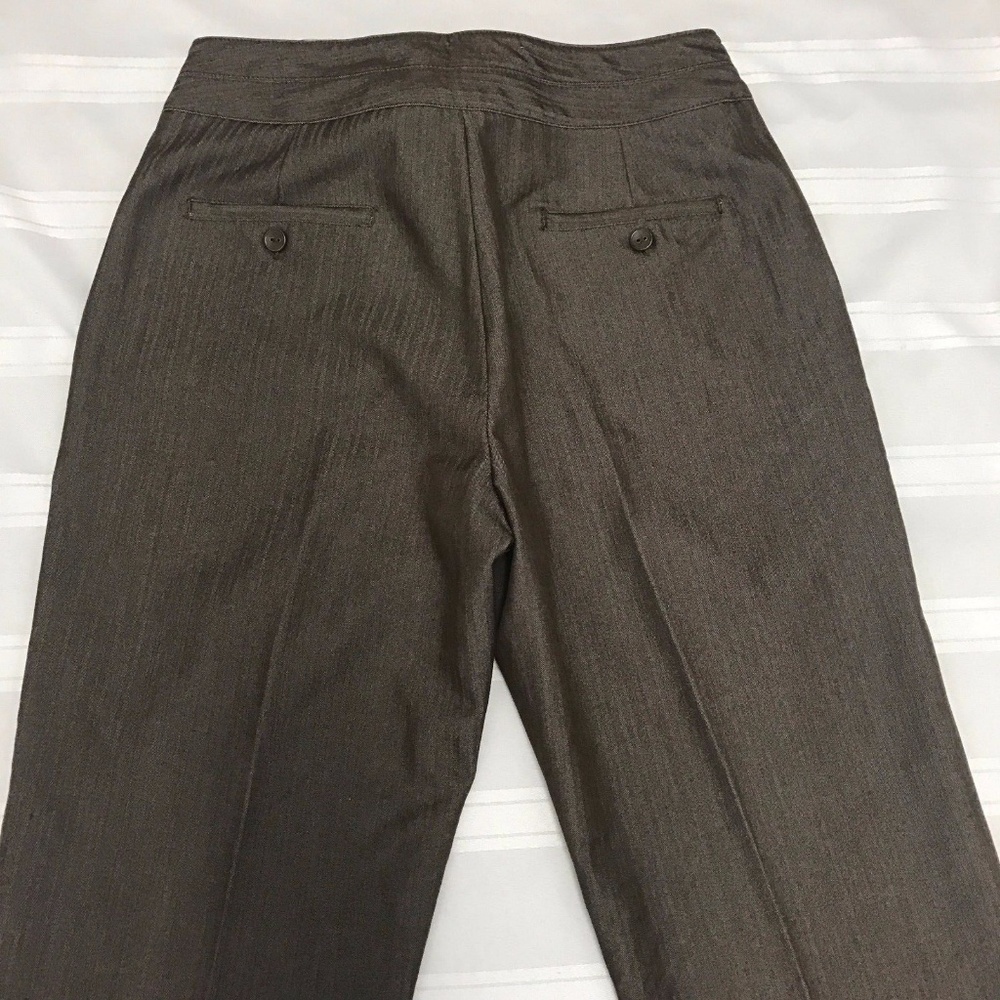 Larry Levine Womens Dress Pants Size 8 Brown Flat